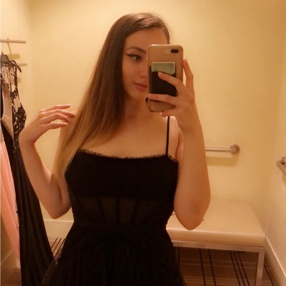 Corset Tulle Gown in Black - Picture 1 of 12